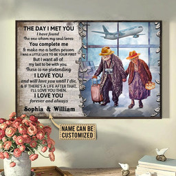 Rosabella Customized Gifts Personalized Airplane Traveling The Day I Met You Poster  36x24in Poster