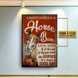 Personalized Bespoke Custom Meaningful Gift Horse Barn Good Day  24x36in Poster