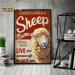 Personalized Bespoke Custom Meaningful Gift s Sheep Barn The Gate Open  24x36in Poster