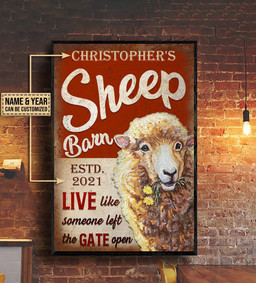 Personalized Bespoke Custom Meaningful Gift s Sheep Barn The Gate Open  16x24in Wrapped Canvas