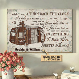 Personalized Bespoke Custom Meaningful Gift Camping Camper Floral Turn Back The Clock  36x24in Poster
