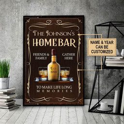 Personalized Bespoke Custom Meaningful Gift Home Bar Gather Here Decor 24x36in Poster