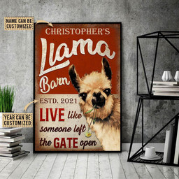Personalized Bespoke Custom Meaningful Gift Llama Barn The Gate Open  16x24in Poster