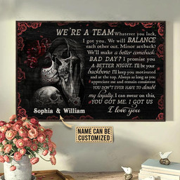 Personalized Bespoke Custom Meaningful Gift Skull Rose We Are Team  36x24in Poster
