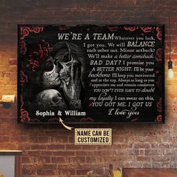 Personalized Bespoke Custom Meaningful Gift Skull Rose We Are Team  24x16in Poster