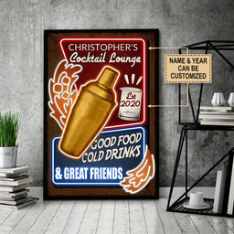 Personalized Bespoke Custom Meaningful Gift Bartender Cocktail Lounge Good Food  24x36in Poster