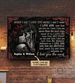 Personalized Bespoke Custom Meaningful Gift Skull I Love You The Most  24x16in Poster