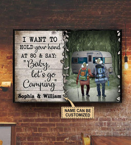 Personalized Bespoke Custom Meaningful Gift Camping Camper Couple I Want To Hold Your Hand  24x16in Poster