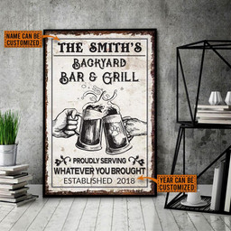 Personalized Bespoke Custom Meaningful Gift Grilling Bar Dog Proudly Serve  24x36in Poster