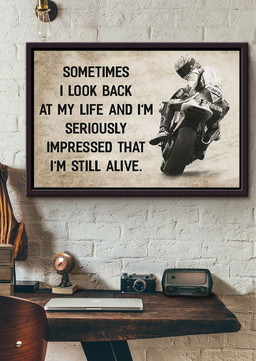 Motorcycle Im Still Alive For Car Decor Auto Garage Decor Framed Matte Canvas 12x16