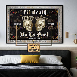 Personalized Bespoke Custom Meaningful Gift Skull til Do Us Part  24x16in Poster