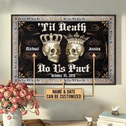 Personalized Bespoke Custom Meaningful Gift Skull til Do Us Part  36x24in Poster