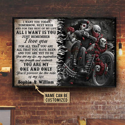 Personalized Bespoke Custom Meaningful Gift Motorcycling Skull Couple The Ride Of My Life  24x16in Poster
