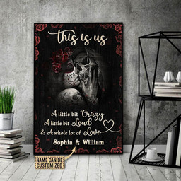 Personalized Bespoke Custom Meaningful Gift Skull Couple Rose This Is Us  12x16in Wrapped Canvas
