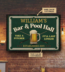 Personalized Bespoke Custom Meaningful Gift Billiard Bar And Pool Hall Last Longer s  24x16in Poster