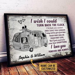 Personalized Bespoke Custom Meaningful Gift Camping Sketch Camper Turn Back The Clock  36x24in Poster