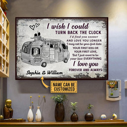 Personalized Bespoke Custom Meaningful Gift Camping Sketch Camper Turn Back The Clock  24x16in Poster