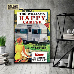 Personalized Bespoke Custom Meaningful Gift Camping Retro Happy Camper  16x24in Poster