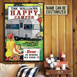Personalized Bespoke Custom Meaningful Gift Camping Retro Happy Camper  24x36in Poster