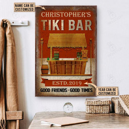 Personalized Bespoke Custom Meaningful Gift Tiki Bar Good Friends Times  24x36in Poster