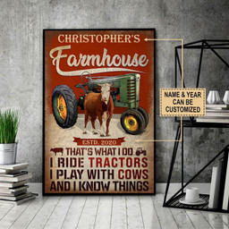 Personalized Bespoke Custom Meaningful Gift Tractor Cow Thats What I Do  24x36in Poster