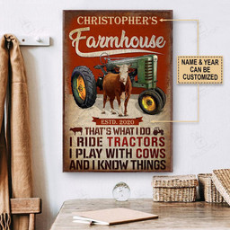 Personalized Bespoke Custom Meaningful Gift Tractor Cow Thats What I Do  16x24in Poster