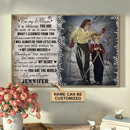 Personalized Bespoke Custom Meaningful Gift Skiing To My Mom I Am Because You Are Dad Gift  36x24in Poster