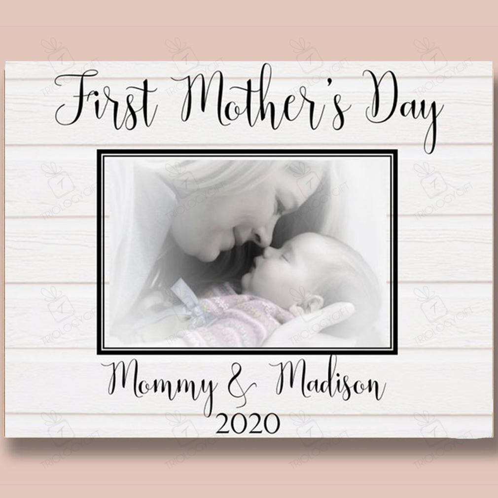 Personalized First Mothers Day Mommy And Baby Canvas Mom Giftaeticon Gifts Framed Prints, Canvas Paintings Wrapped Canvas 8x10