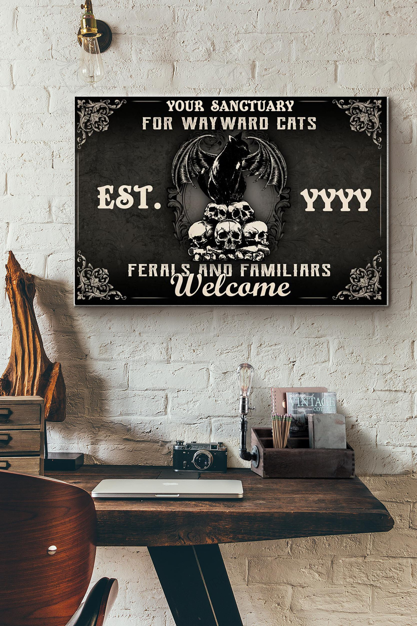 Your Sangtuary For Wayward Cats Ferals And Familiars Welcome Canvas Painting Ideas, Canvas Hanging Prints, Gift Idea Framed Prints, Canvas Paintings Wrapped Canvas 8x10