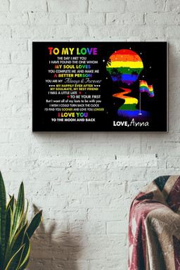 To My Love I Love You To The Moon And Back Lgbtqia Canvas Painting Ideas, Canvas Hanging Prints, Gift Idea Framed Prints, Canvas Paintings Wrapped Canvas 12x16
