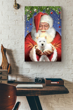 West Highland White Terrier Cherish Santa Christmas Canvas Painting Ideas, Canvas Hanging Prints, Gift Idea Framed Prints, Canvas Paintings Wrapped Canvas 8x10