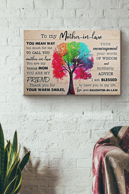 To My Mother In Law Daughter In Law Tree Canvas Painting Ideas, Canvas Hanging Prints, Gift Idea Framed Prints, Canvas Paintings Wrapped Canvas 12x16