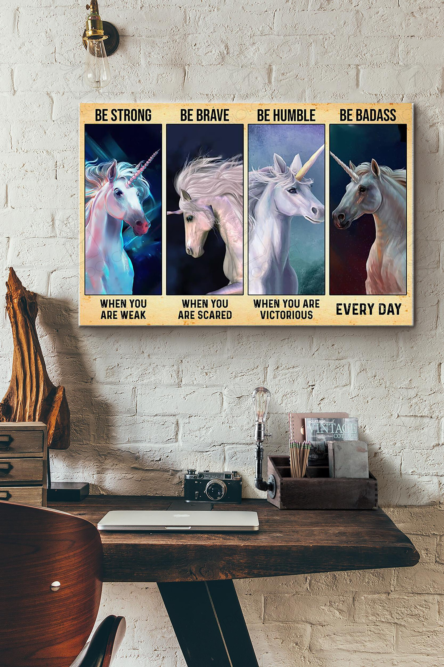 Unicorn Be Strong Be Brave Be Humble Be Badass Everyday Canvas Painting Ideas, Canvas Hanging Prints, Gift Idea Framed Prints, Canvas Paintings Wrapped Canvas 8x10