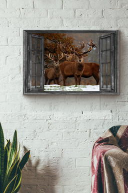 Wildlife Deer In The Winter Forest Canvas Painting Ideas, Canvas Hanging Prints, Gift Idea Framed Prints, Canvas Paintings Wrapped Canvas 12x16
