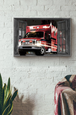 Window Ambulance Car Emergency On The Way Canvas Painting Ideas, Canvas Hanging Prints, Gift Idea Framed Prints, Canvas Paintings Wrapped Canvas 12x16
