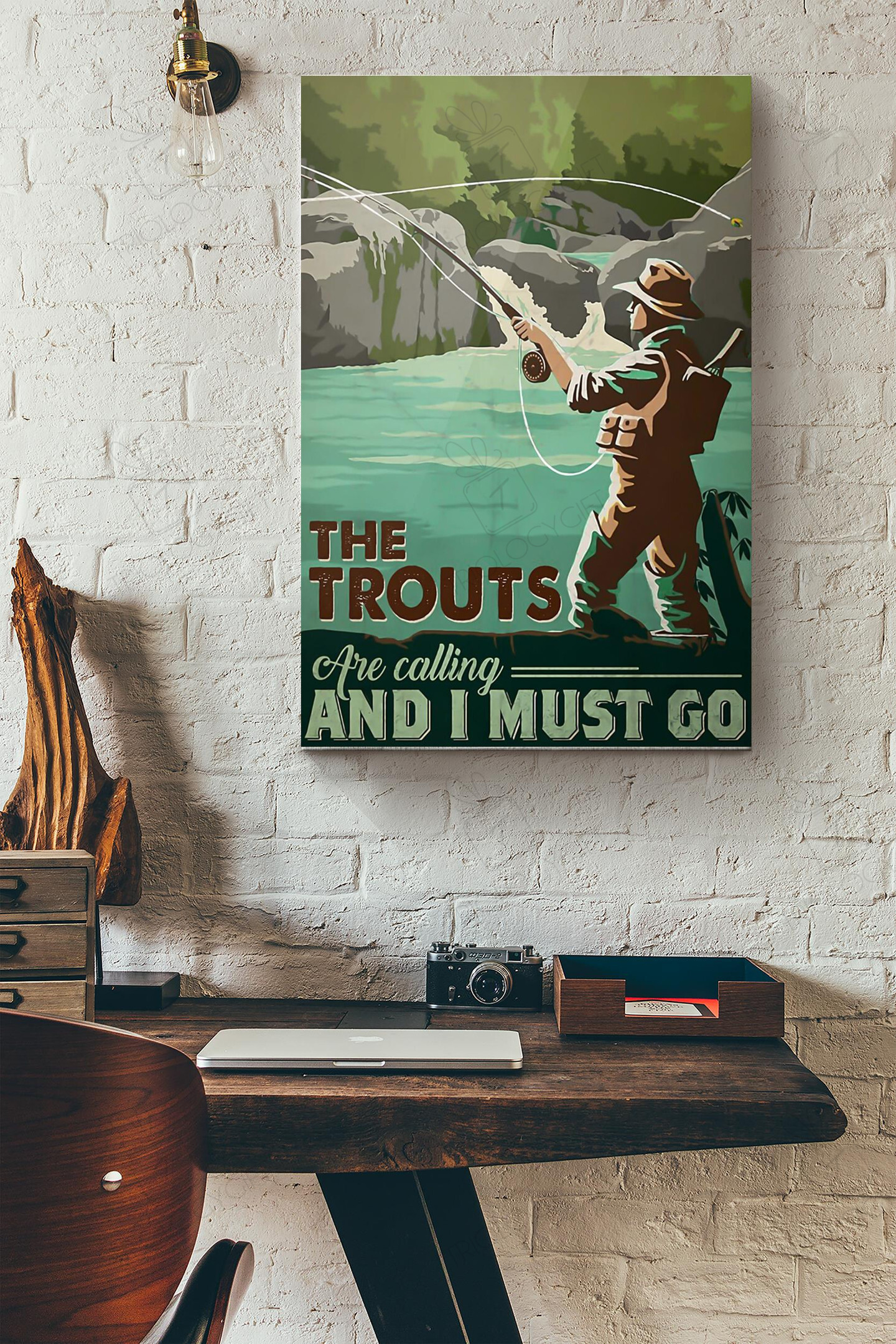 The Trouts Are Calling And I Must Go Canvas Painting Ideas, Canvas Hanging Prints, Gift Idea Framed Prints, Canvas Paintings Wrapped Canvas 8x10