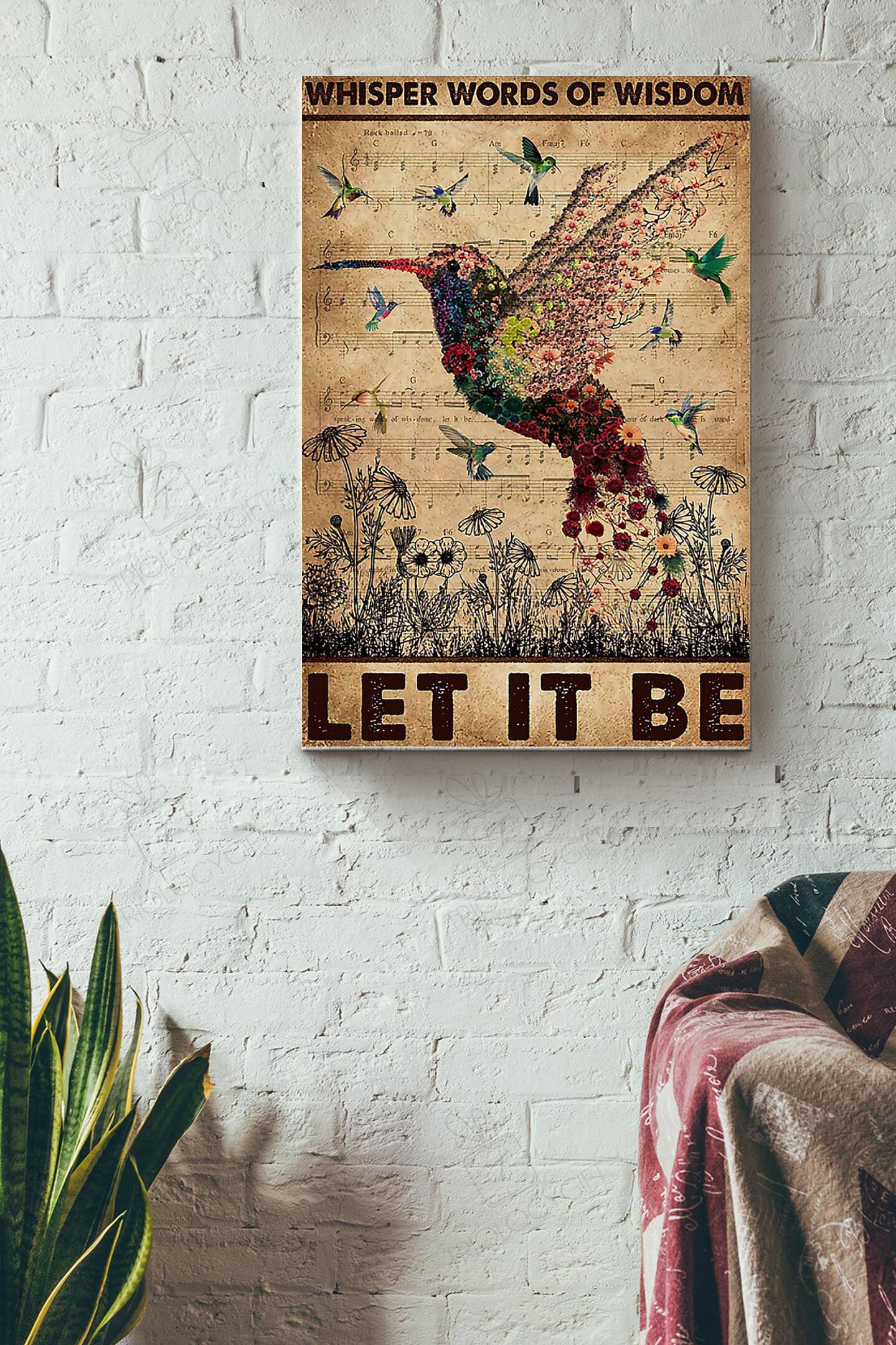 Whisper Words Of Wisdom Let It Be Hummingbirds Canvas Painting Ideas, Canvas Hanging Prints, Gift Idea Framed Prints, Canvas Paintings Wrapped Canvas 8x10