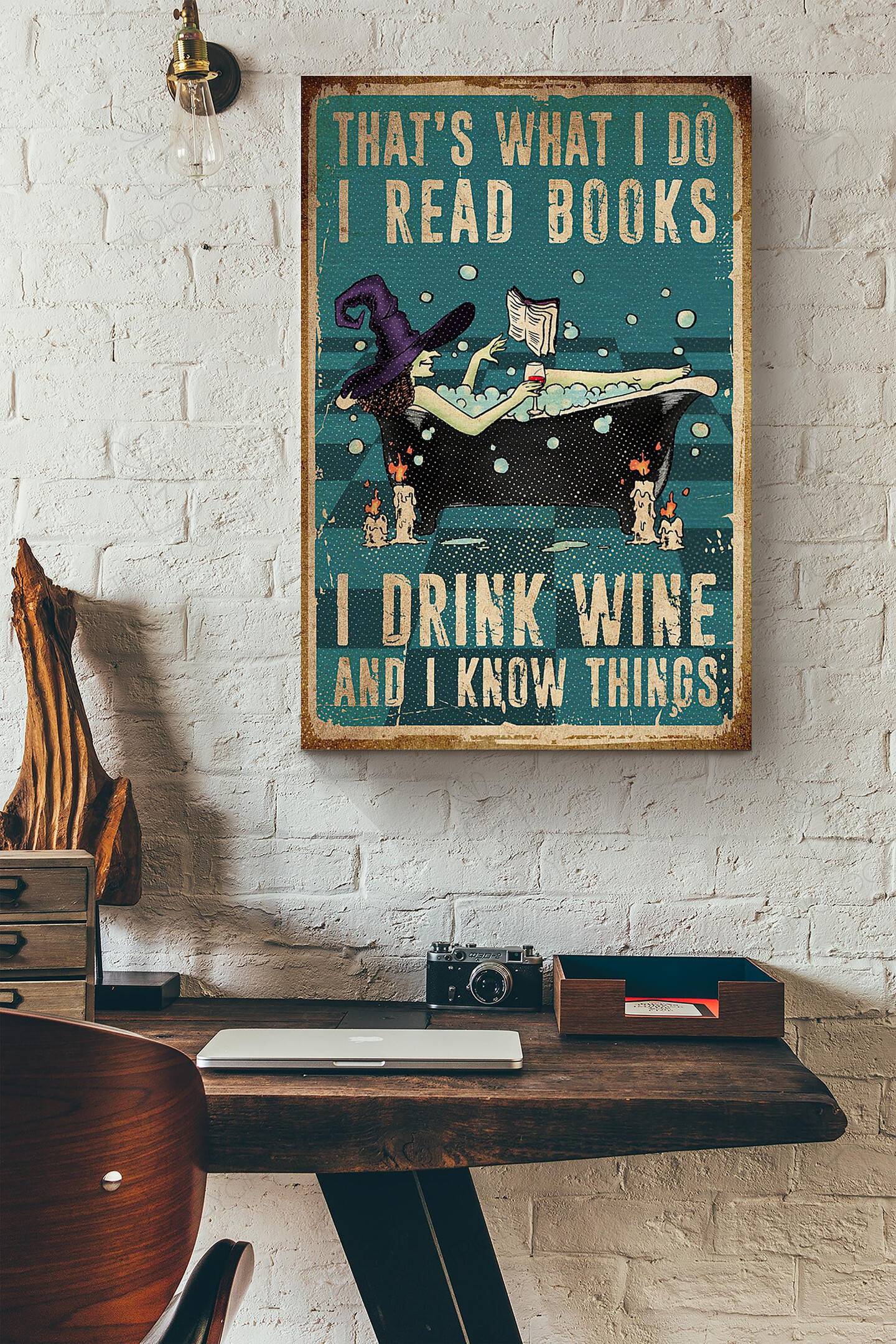 Witch Bath Thats What I Do I Read Books I Drink Wine Canvas Painting Ideas, Canvas Hanging Prints, Gift Idea Framed Prints, Canvas Paintings Wrapped Canvas 8x10