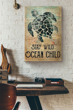 Vintage Turtle Stay Wild Ocean Child Canvas Painting Ideas, Canvas Hanging Prints, Gift Idea Framed Prints, Canvas Paintings Wrapped Canvas 8x10