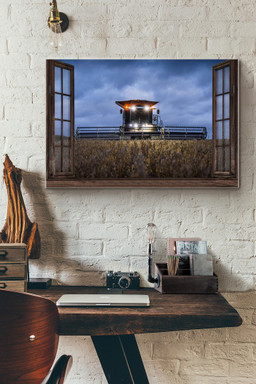 Tractor Window Night View Canvas Painting Ideas, Canvas Hanging Prints, Gift Idea Framed Prints, Canvas Paintings Wrapped Canvas 8x10