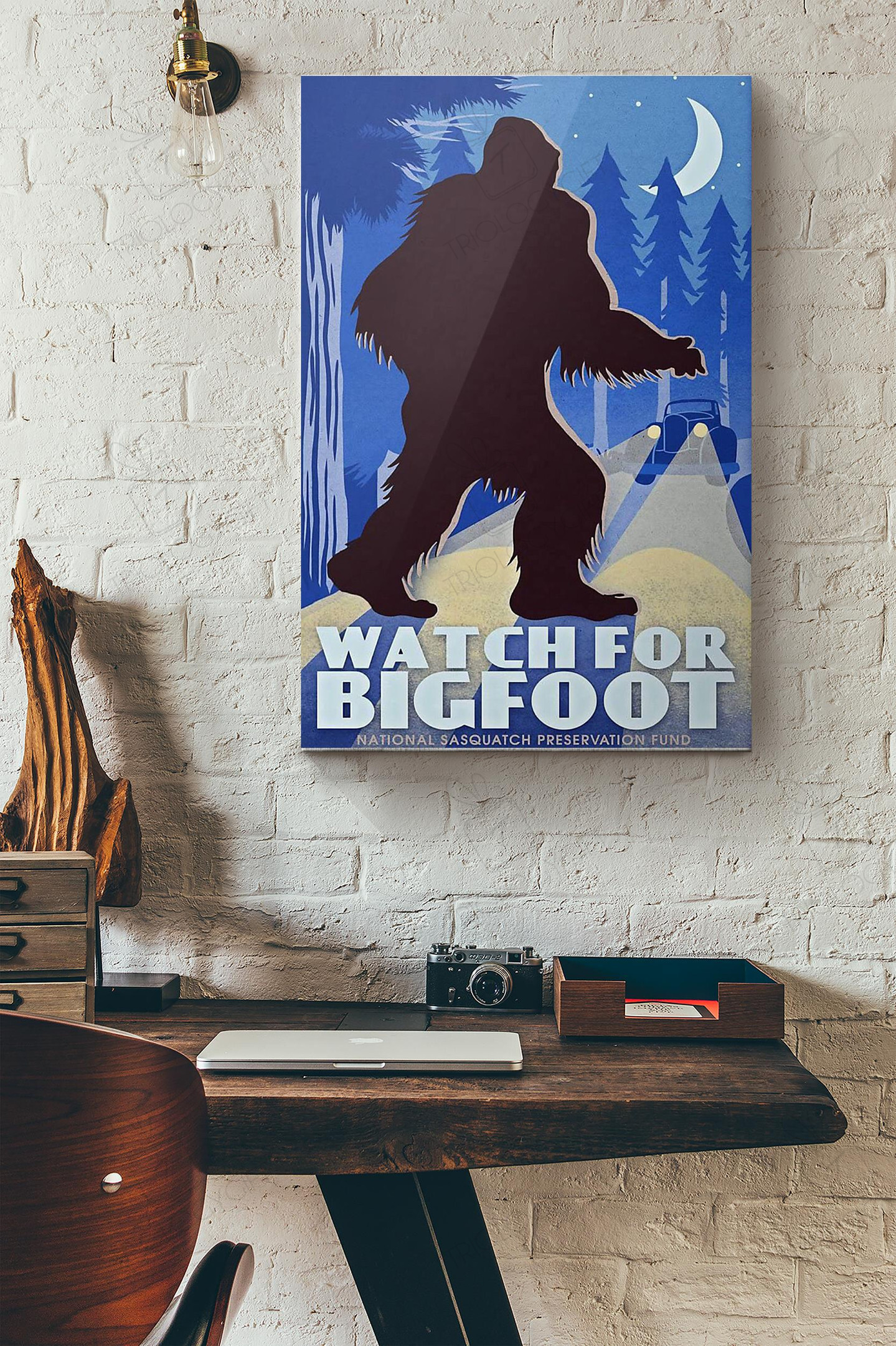 Watch For Bigfoot Canvas Painting Ideas, Canvas Hanging Prints, Gift Idea Framed Prints, Canvas Paintings Wrapped Canvas 8x10