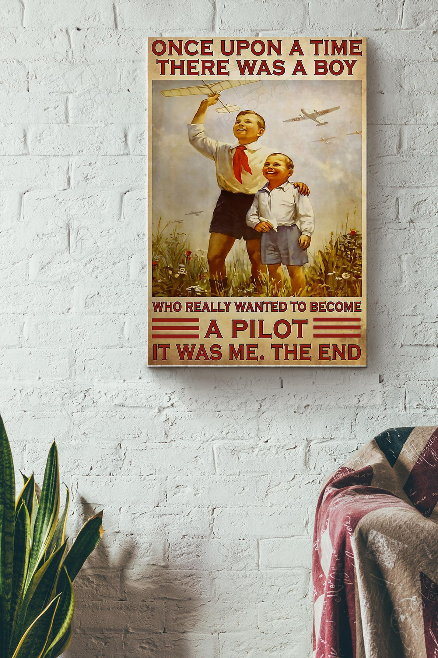 Once Upon A Time Boy Wanted To Become A Pilot Canvas Aviation Gift For Flight Engineer Flight Attendants Pilot Airplane Lover Flight Lover Canvas Gallery Painting Wrapped Canvas Framed Prints, Canvas Paintings Wrapped Canvas 8x10
