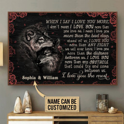 Aeticon Gifts Personalized Wolf Couple Rose I Love You The Most Canvas Home Decor Wrapped Canvas 12x16