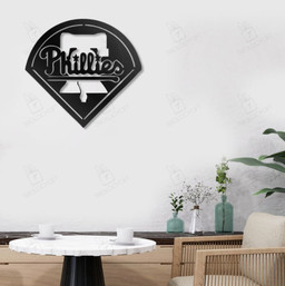 Phillies Logo Cut Metal Sign With Led RGB Lights, Phillies Basketball Sign, Sport Sign, Basketball Wall Art, Mancave Decoration    Without LED 24 inches