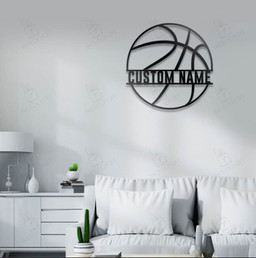 Custom Basketball Metal Sign Wall Art With Led RGB Lights, Personalized Basketball Player Name Sign Decoration, Sport Sign Decor    Without LED 30 inches
