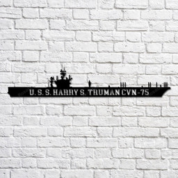U.s.s. Harry S. Truman Cvn75 Navy Ship Metal Art, Custom Us Navy Ship Cut Metal Sign, Gift For Navy Veteran, Navy Ships Silhouette Metal Art, Navy Laser Cut Metal Signs 12x12IN
