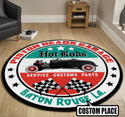 Personalized Piston Heads Garage Round Mat Round Floor Mat Room Rugs Carpet Outdoor Rug Washable Rugs M (32In)