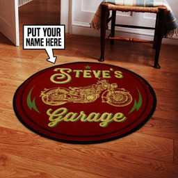 Personalized Dad'S Garage Round Mat 05296 Living Room Rugs, Bedroom Rugs, Kitchen Rugs M (32In)