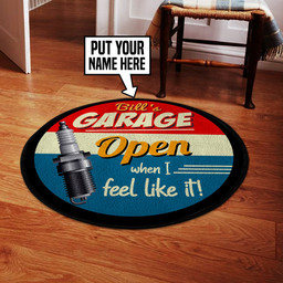 Personalized Mechanic Garage Round Mat 05274 Living Room Rugs, Bedroom Rugs, Kitchen Rugs M (32In)