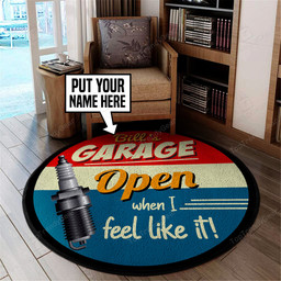 Personalized Mechanic Garage Round Mat 05274 Living Room Rugs, Bedroom Rugs, Kitchen Rugs L (40In)